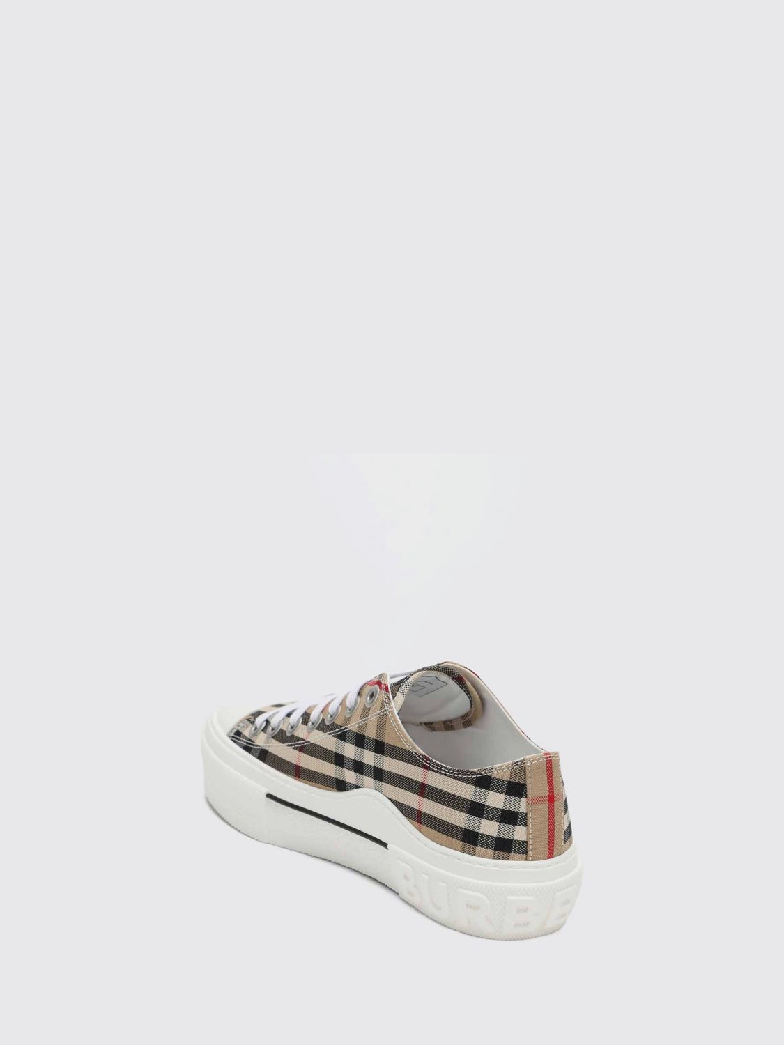 platform canvas sneakers with vintage check pattern