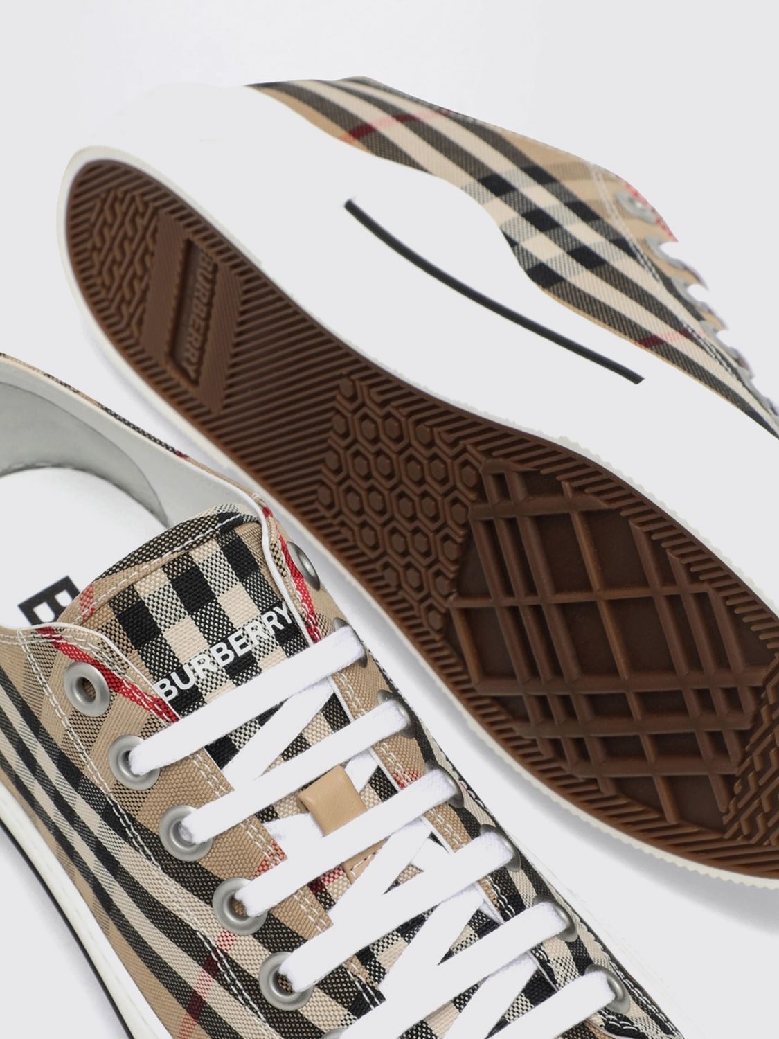 platform canvas sneakers with vintage check pattern