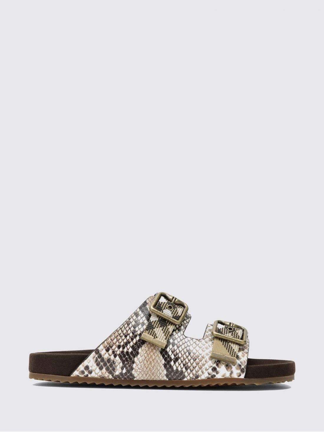 BURBERRY 36 urchin low-heeled sandals in python-print calfskin leather