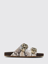 urchin low-heeled sandals in python-print calfskin leather