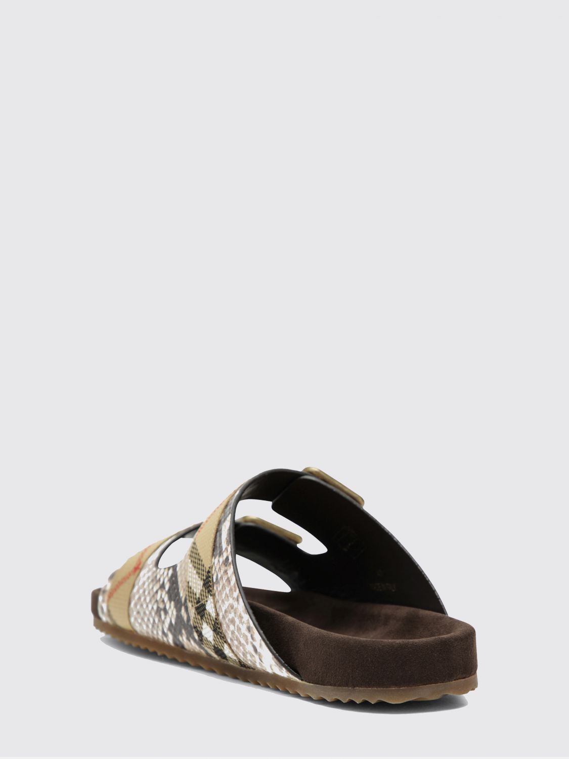 urchin low-heeled sandals in python-print calfskin leather