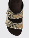 urchin low-heeled sandals in python-print calfskin leather