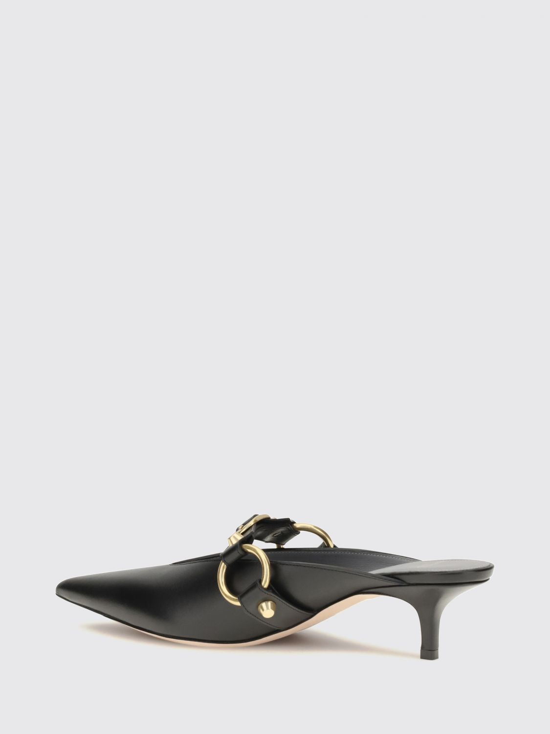 city studded calfskin mules with medium stiletto heel