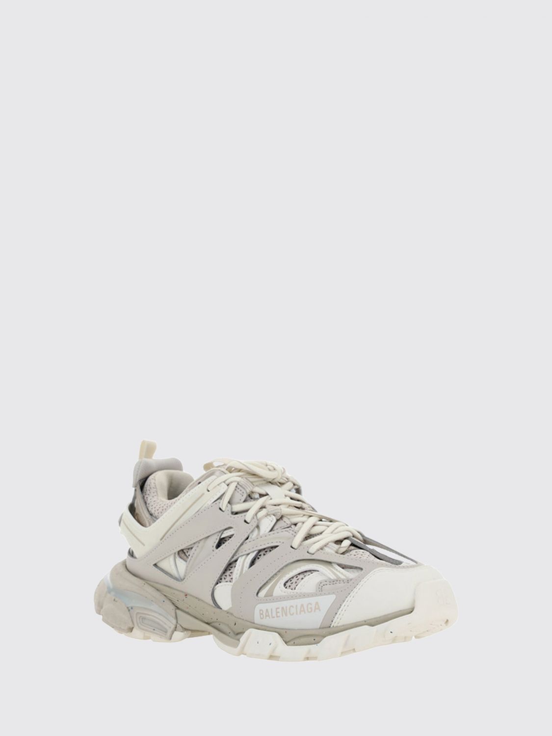 track mesh and nylon sneakers with notched sole