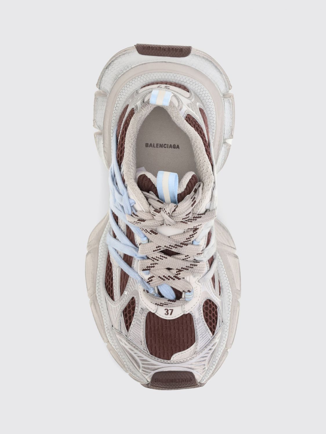 3xl mesh sneakers with distressed effect