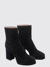calfskin ankle boots with high heel and platform