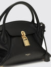 pulse hourglass handbag in smooth leather with padlock and key