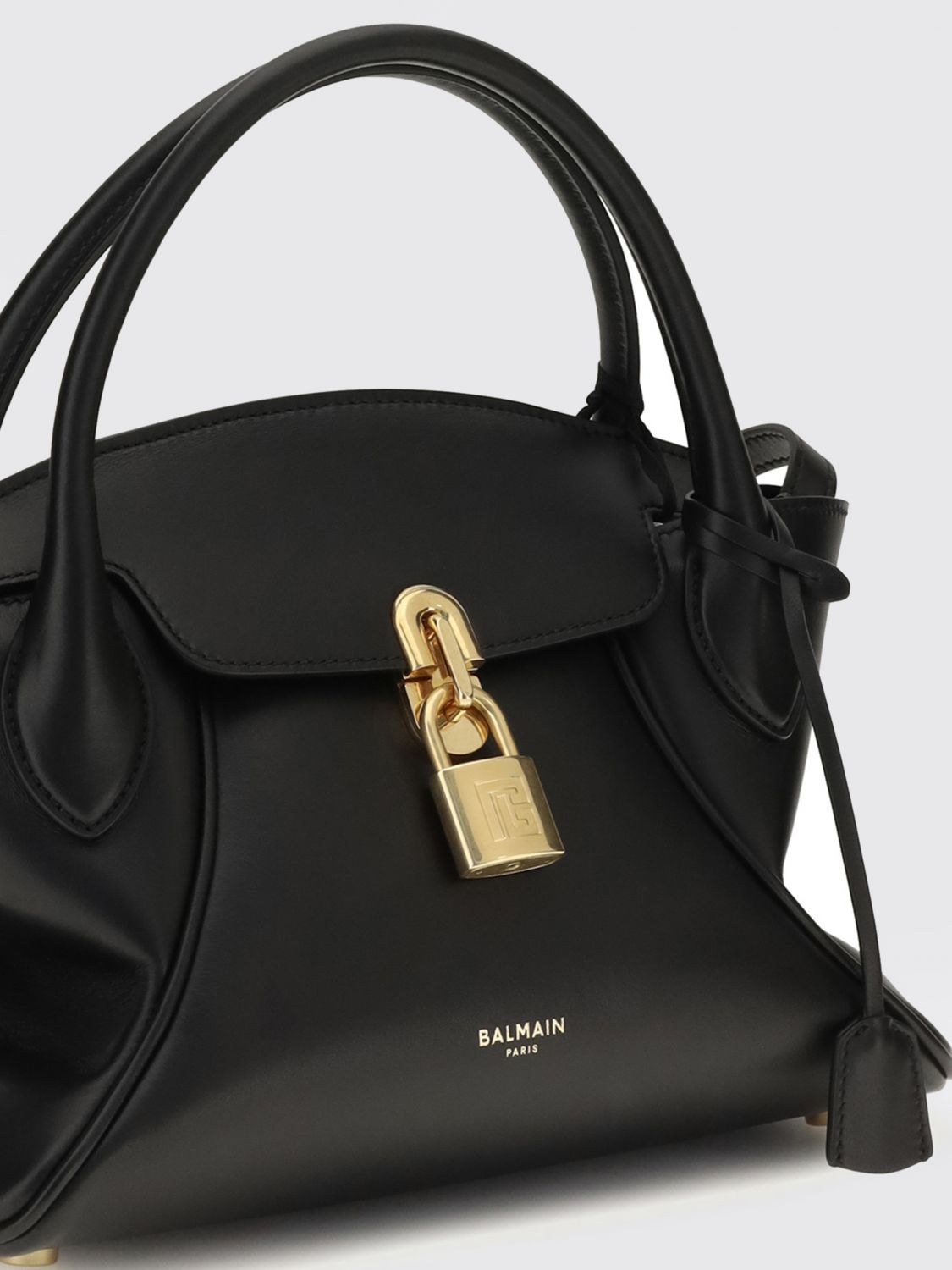 pulse hourglass handbag in smooth leather with padlock and key