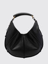 medium mombasa hobo bag in leather with sculptural handle