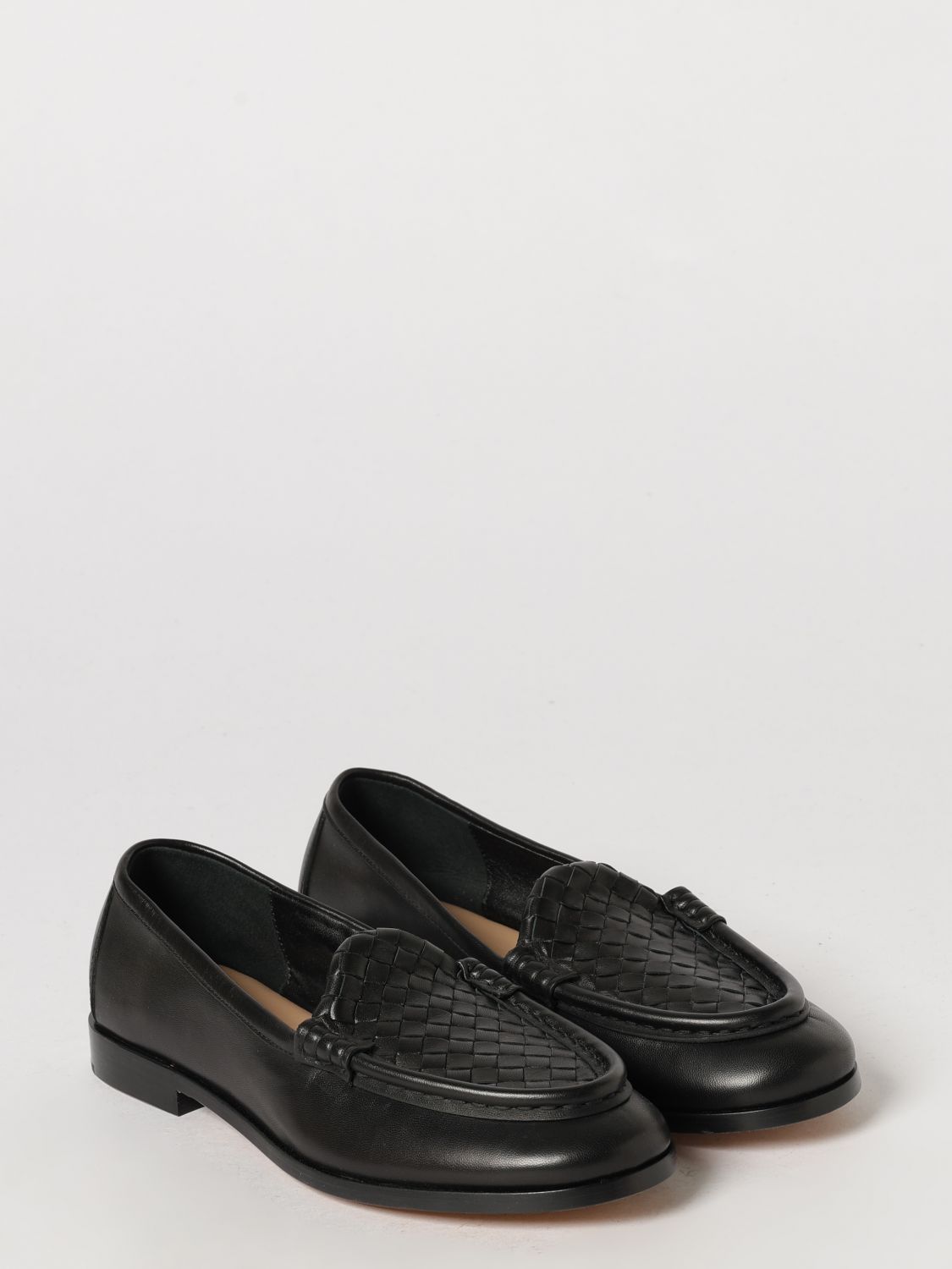 silenzio intrecciato leather loafers with low heel