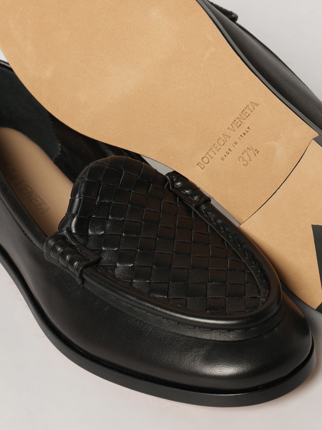 silenzio intrecciato leather loafers with low heel