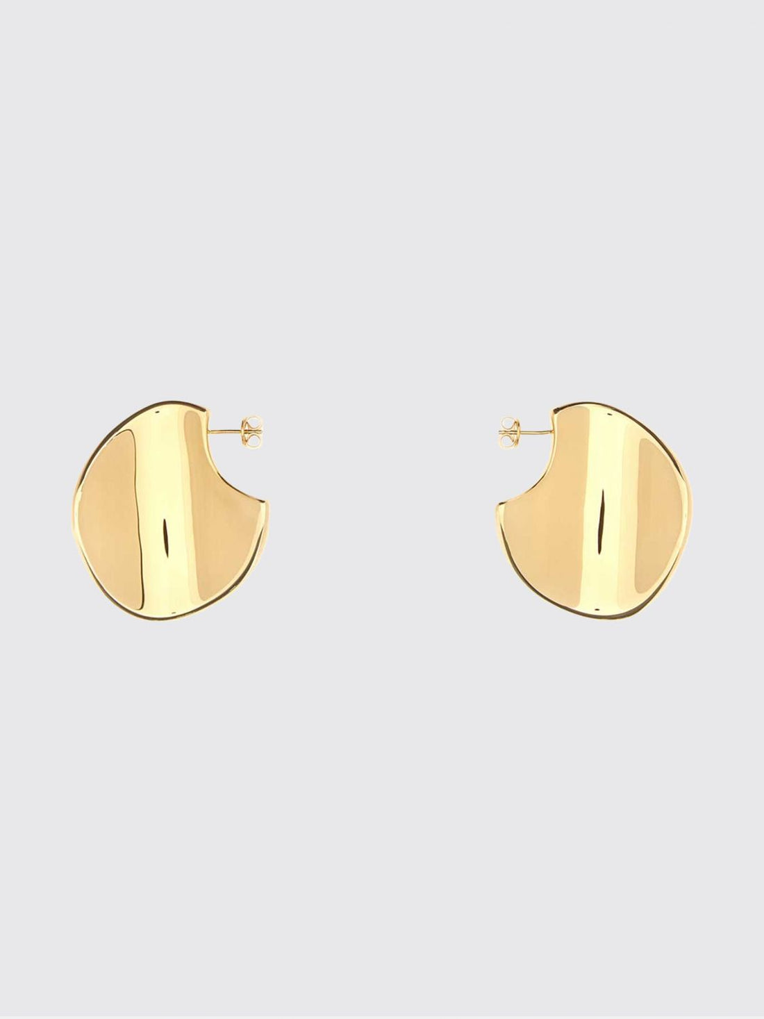 BOTTEGA VENETA OS disc pendant earrings in 18k gold-plated sterling silver
