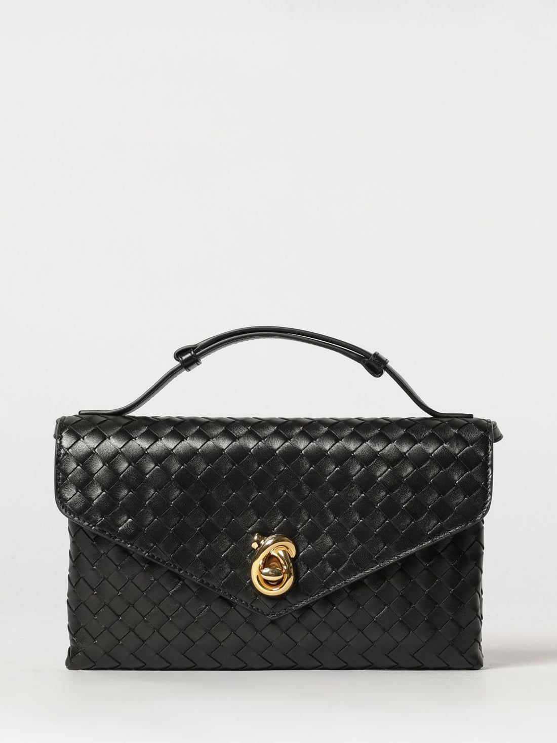 BOTTEGA VENETA OS small knot lock intrecciato leather top handle bag