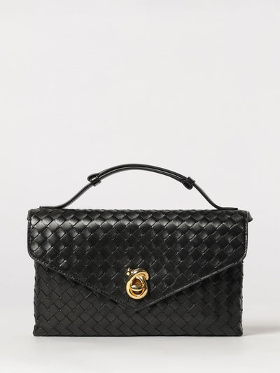 small knot lock intrecciato leather top handle bag