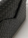 small knot lock intrecciato leather top handle bag