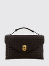 small knot lock intrecciato leather top handle bag
