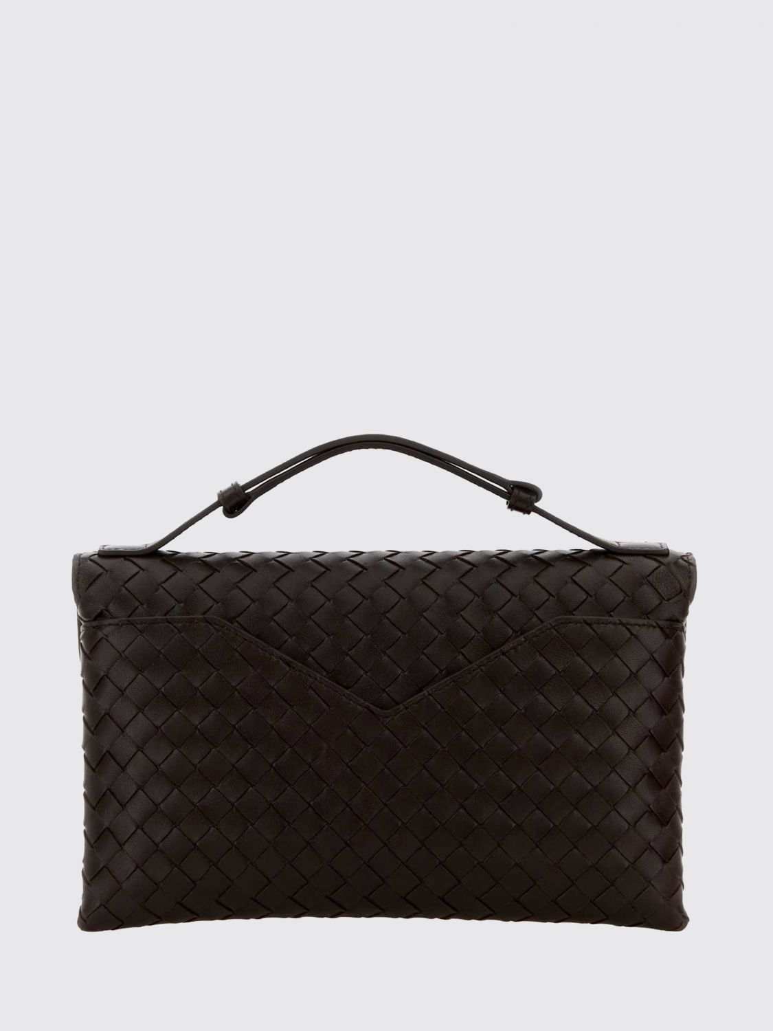 small knot lock intrecciato leather top handle bag