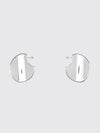 disc oval-shaped sterling silver dangle earrings