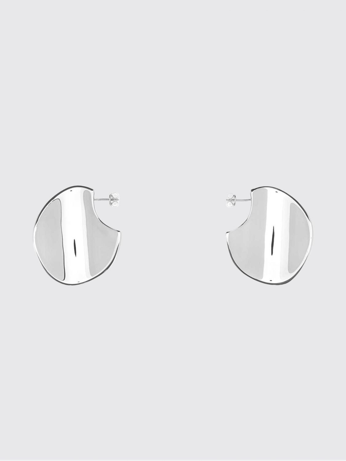 disc oval-shaped sterling silver dangle earrings