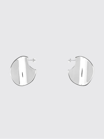 disc oval-shaped sterling silver dangle earrings
