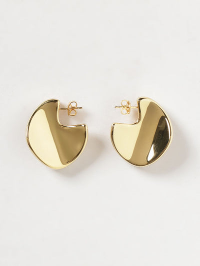 disc 18ct gold-plated silver drop earrings