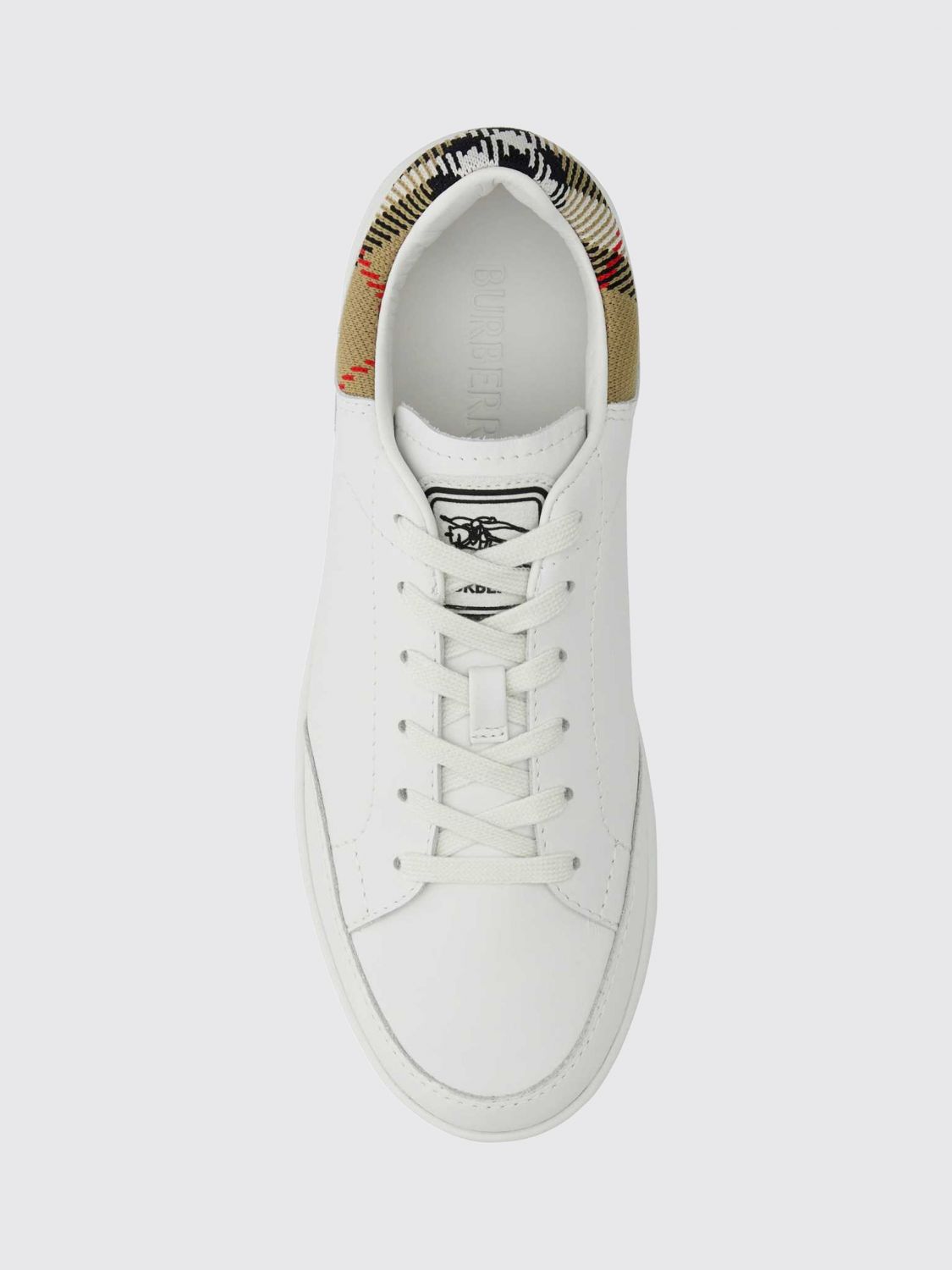 set trainers in leather and mesh with vintage check panels