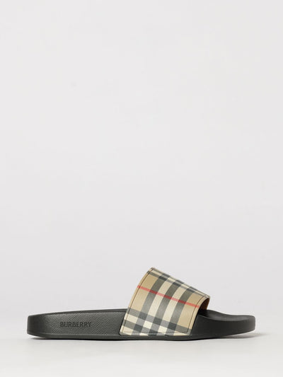 vintage check rubber slides