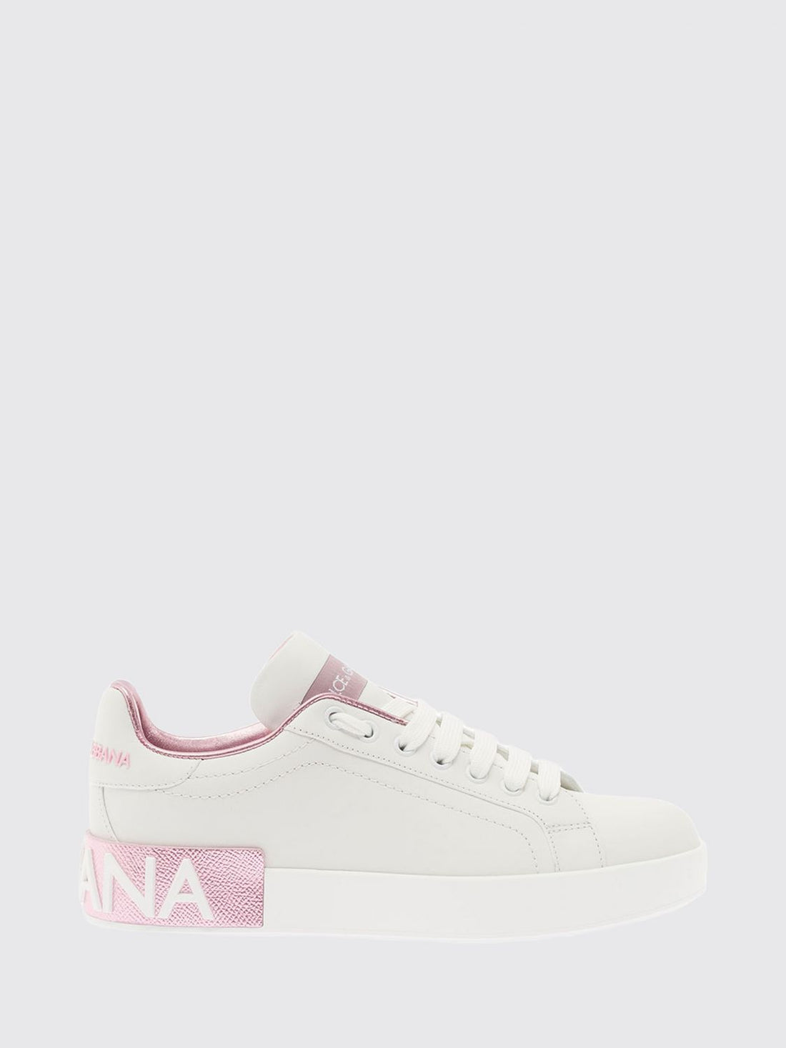 DOLCE &amp; GABBANA 36 portofino calfskin trainers with logo and gold details