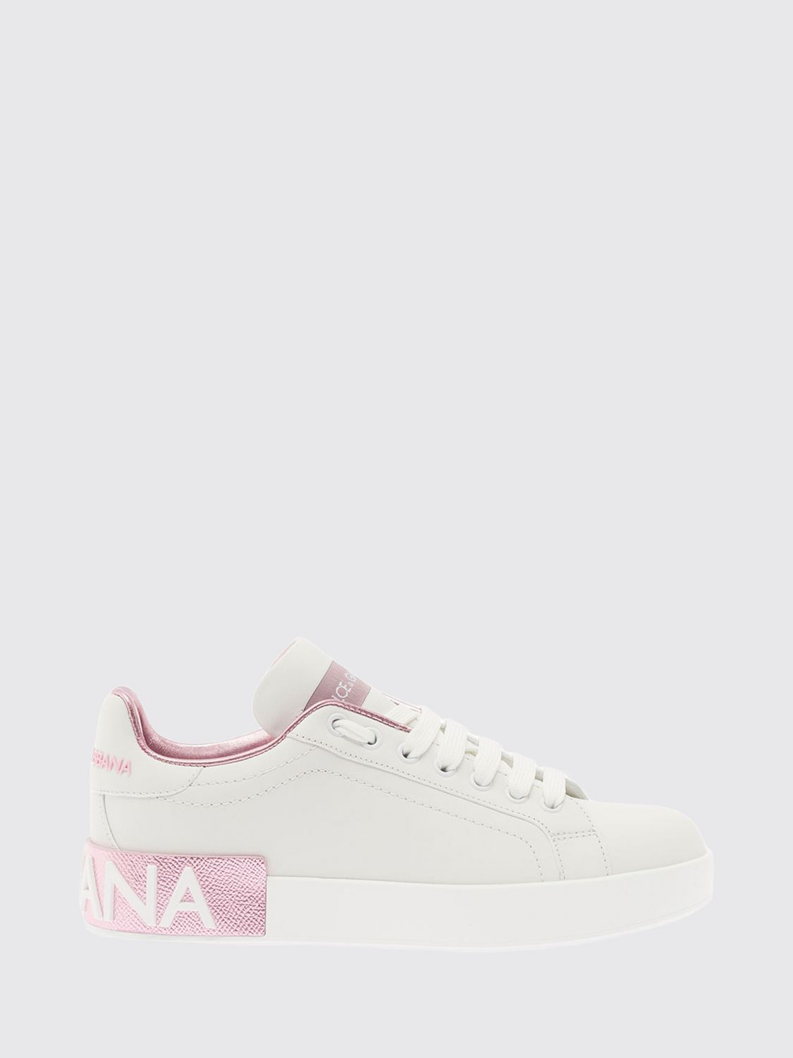 portofino calfskin trainers with logo and gold details