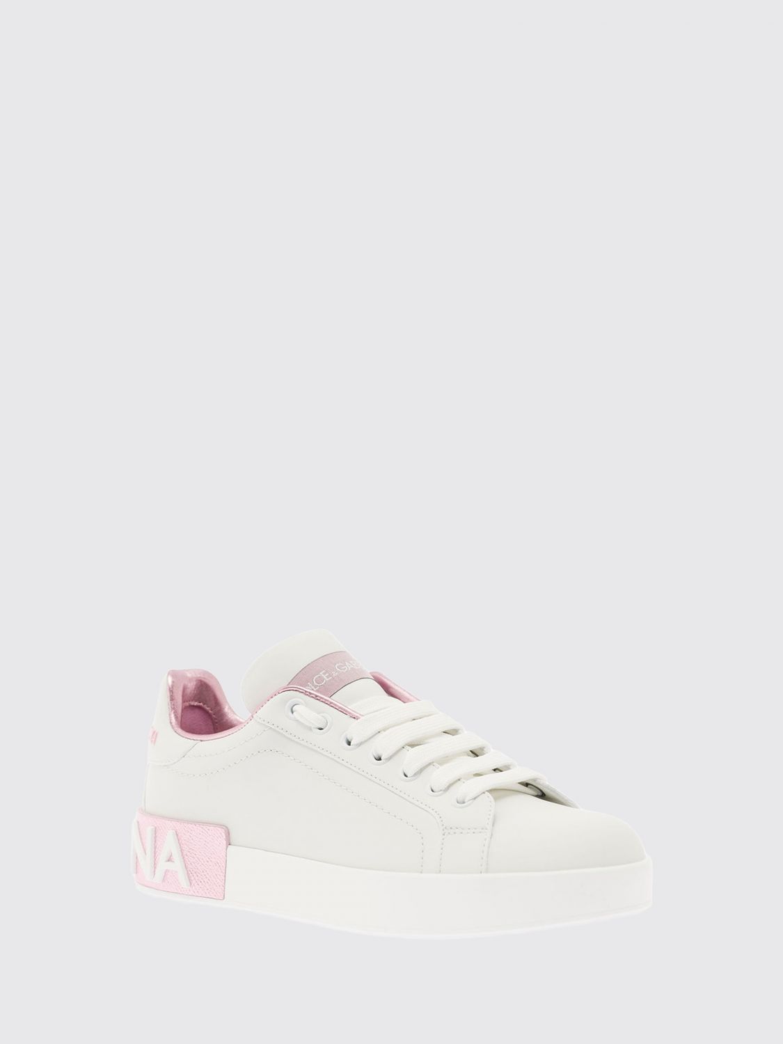portofino calfskin trainers with logo and gold details