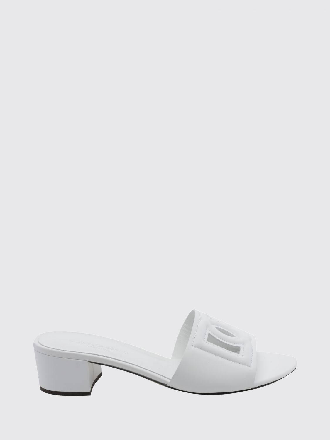 calfskin mules with cut-out dg monogram