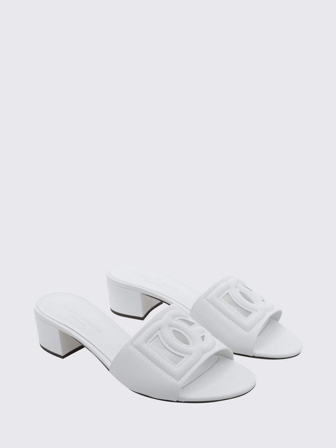 calfskin mules with cut-out dg monogram