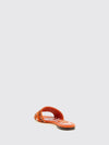 majolica-print cotton flat sandals with embroidered logo