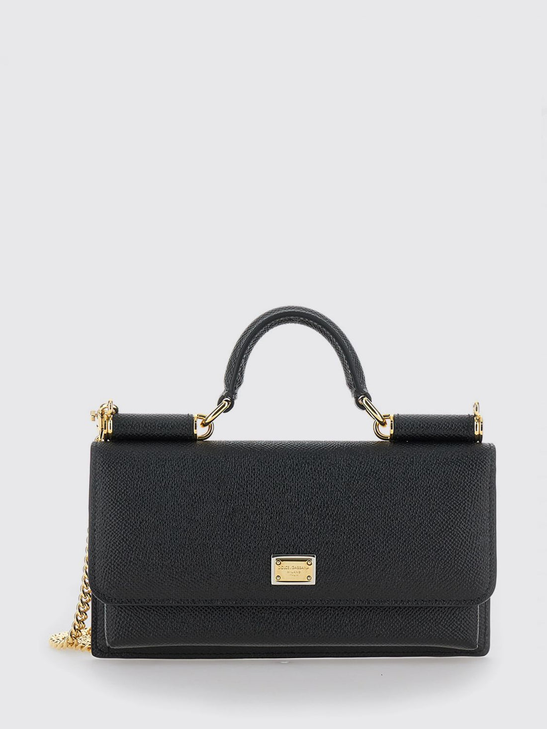 DOLCE &amp; GABBANA OS grained leather mini handbag with chain shoulder strap