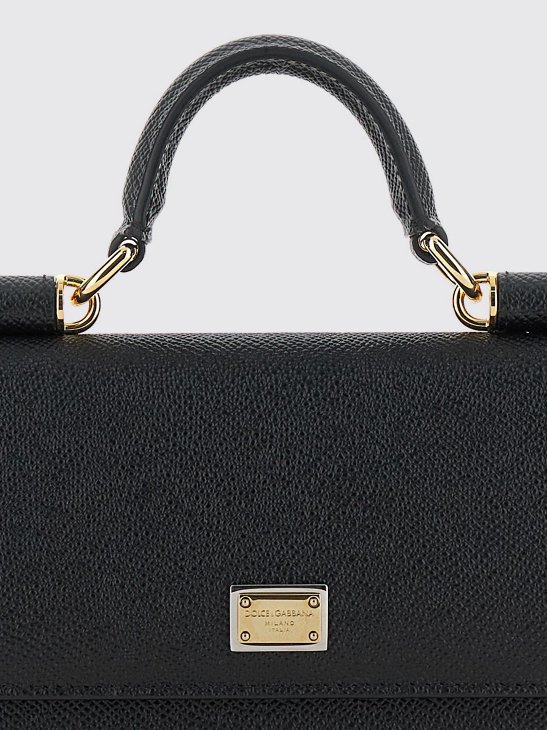 grained leather mini handbag with chain shoulder strap