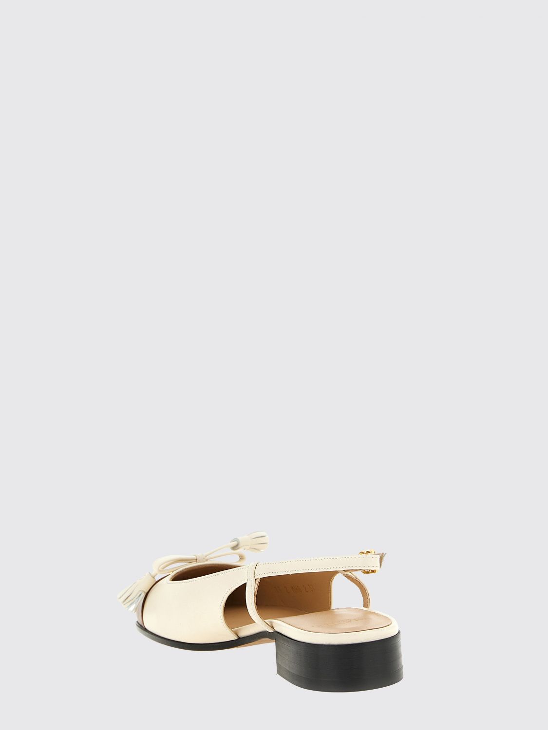 valet du roi bicolor leather slingback ballet flats with vlogo