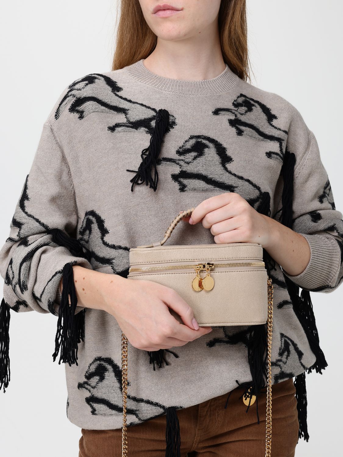 falabella vanity mini bag in faux leather with chain strap