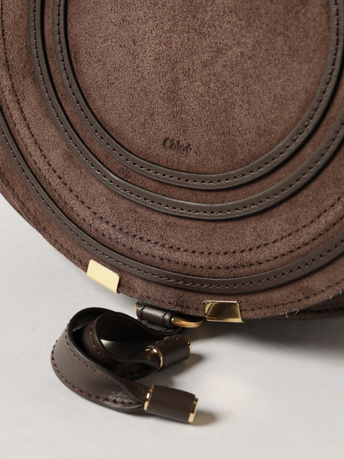 marcie mini crossbody bag chloé in suede calfskin