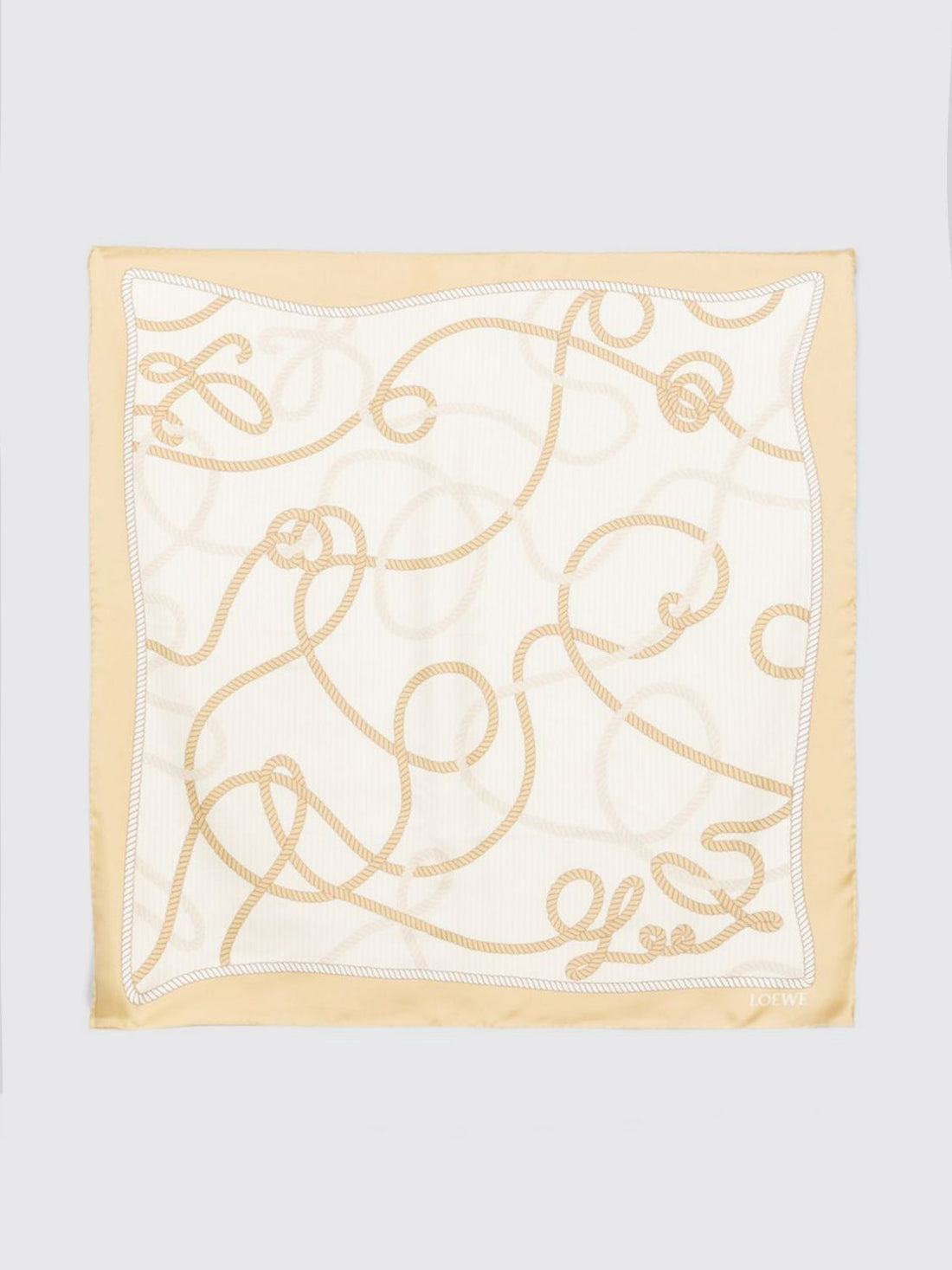 LOEWE OS square scarf in pure silk with a contrasting graphic logo print