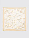 square scarf in pure silk with a contrasting graphic logo print