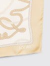 square scarf in pure silk with a contrasting graphic logo print