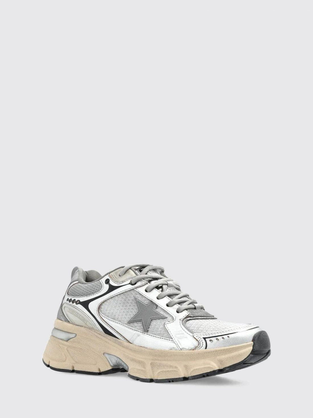 GOLDEN GOOSE 36 lightstar low-top trainers in laminated nappa with worn effect