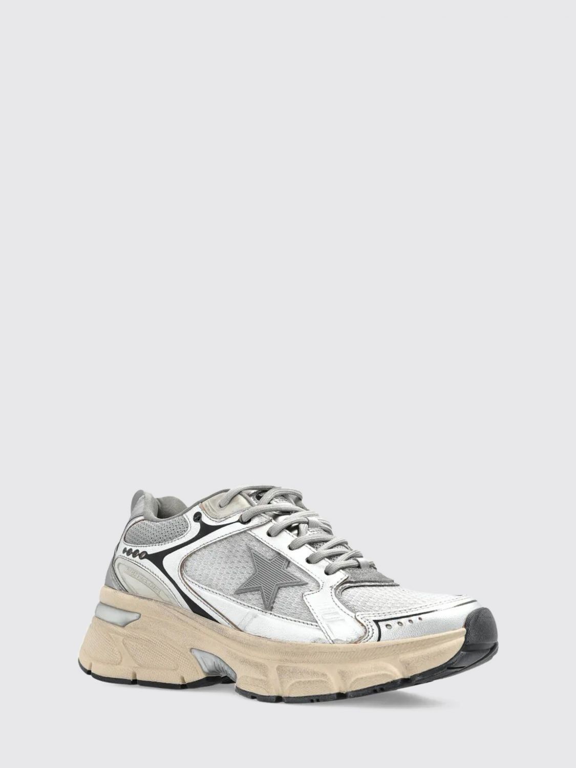 lightstar low-top trainers in laminated nappa with worn effect
