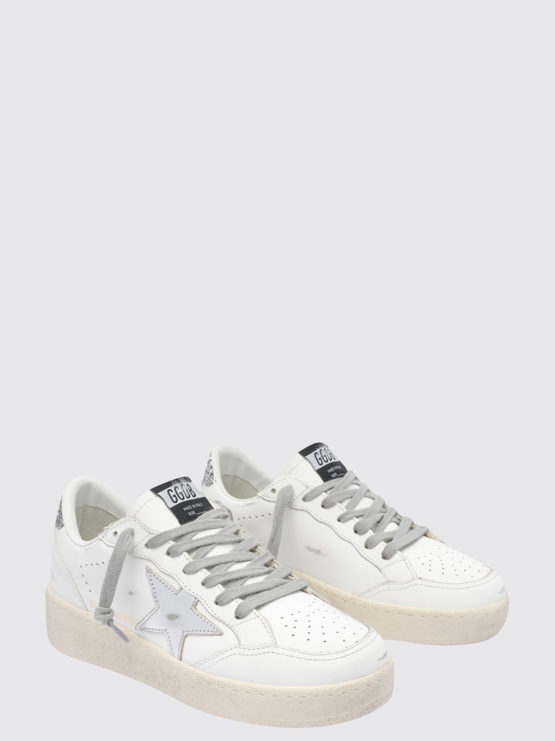 ball star 2 distressed leather and mesh sneakers