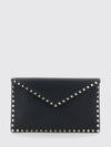 rockstud grained calfskin leather envelope clutch with studs