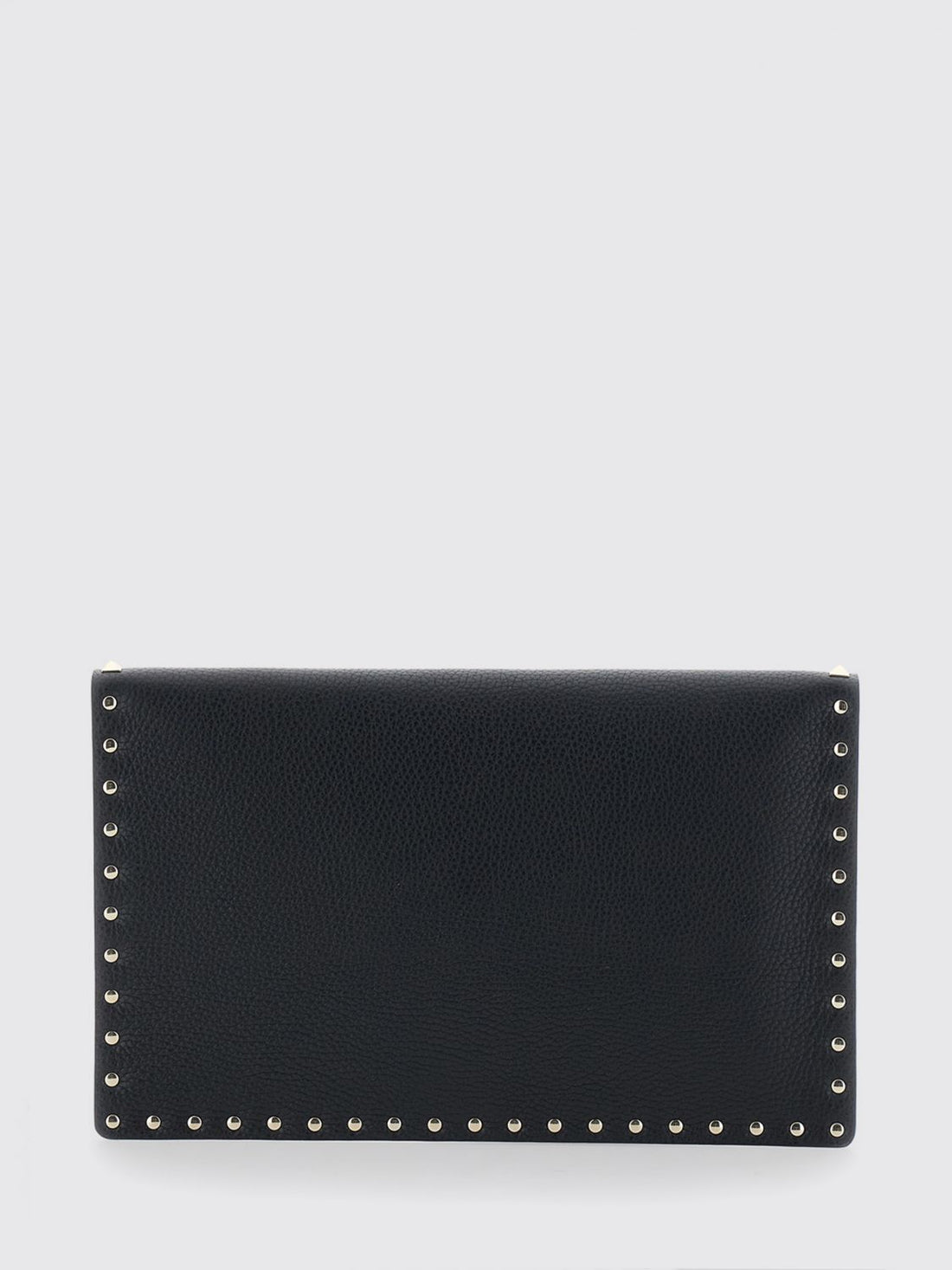 VALENTINO GARAVANI OS rockstud grained calfskin leather envelope clutch with studs