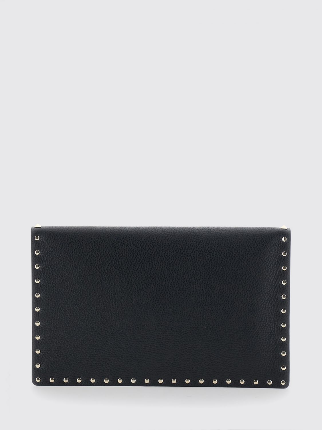 rockstud grained calfskin leather envelope clutch with studs