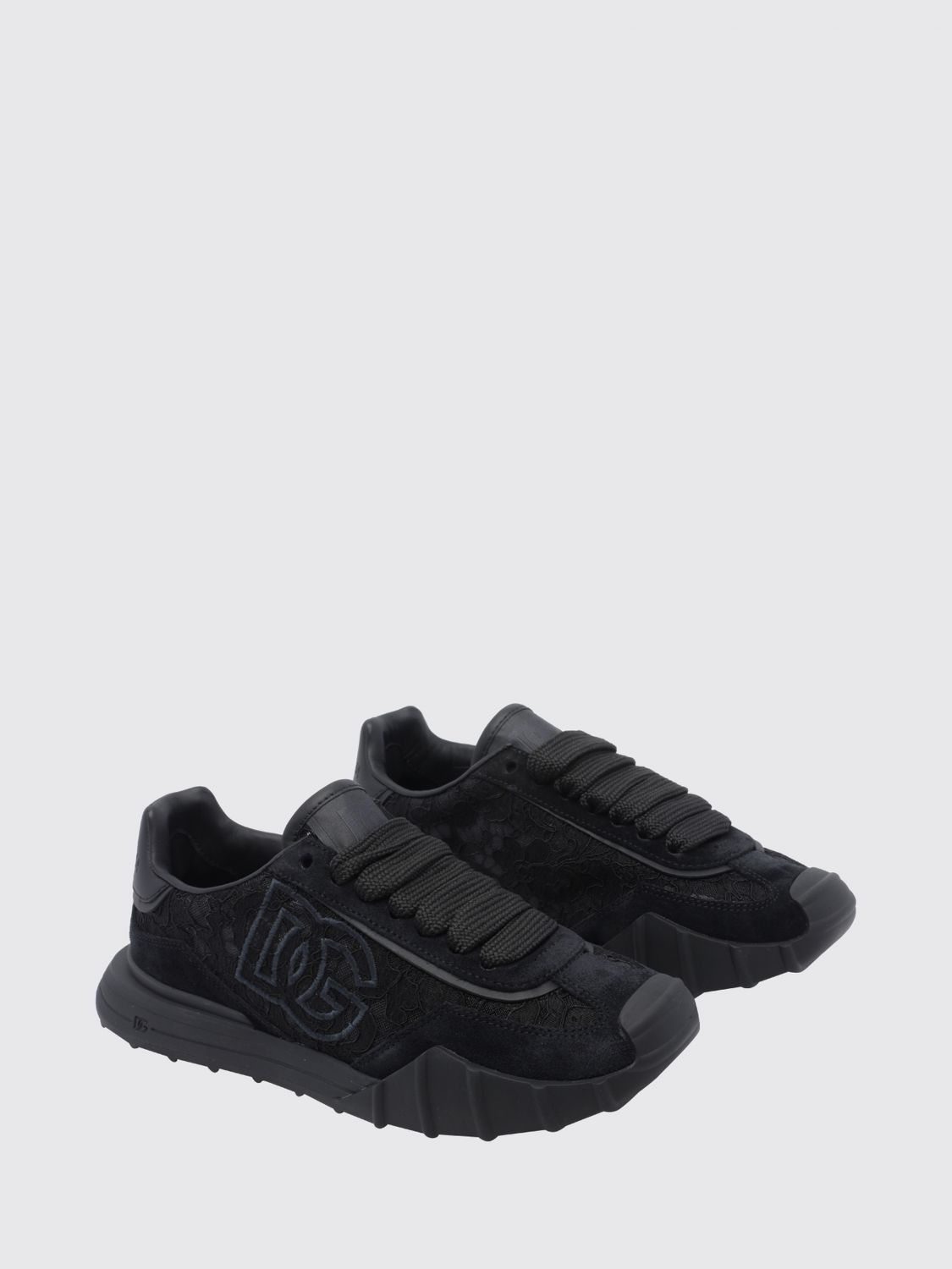 dg athletic low-top sneakers in lace and suede