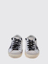 super-star distressed leather and glitter sneakers