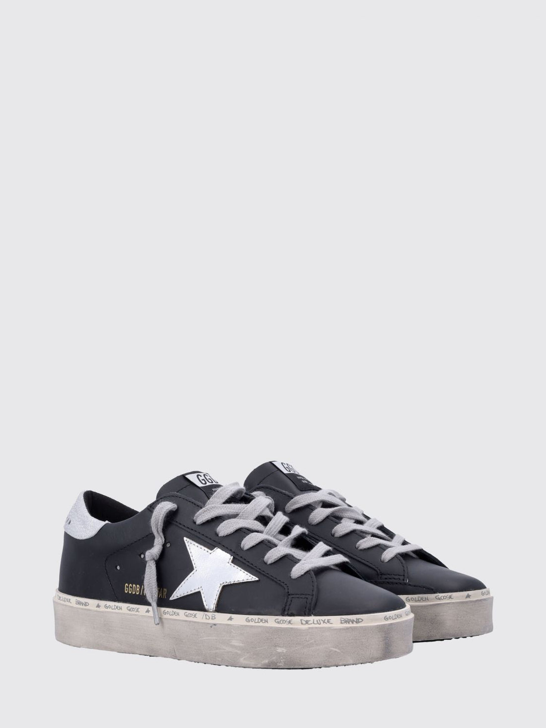 GOLDEN GOOSE 36 hi star distressed leather platform sneakers